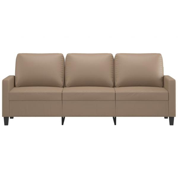 3-Sitzer-Sofa Cappuccino-Braun 180 cm Kunstleder