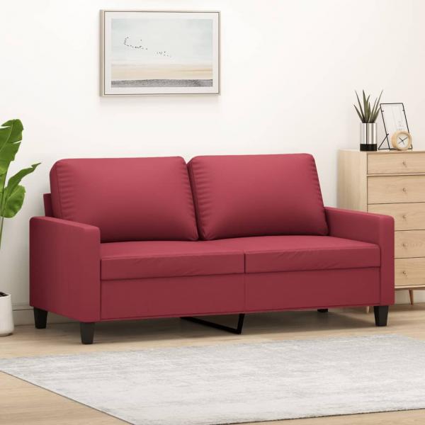 ARDEBO.de - 2-Sitzer-Sofa Weinrot 140 cm Kunstleder