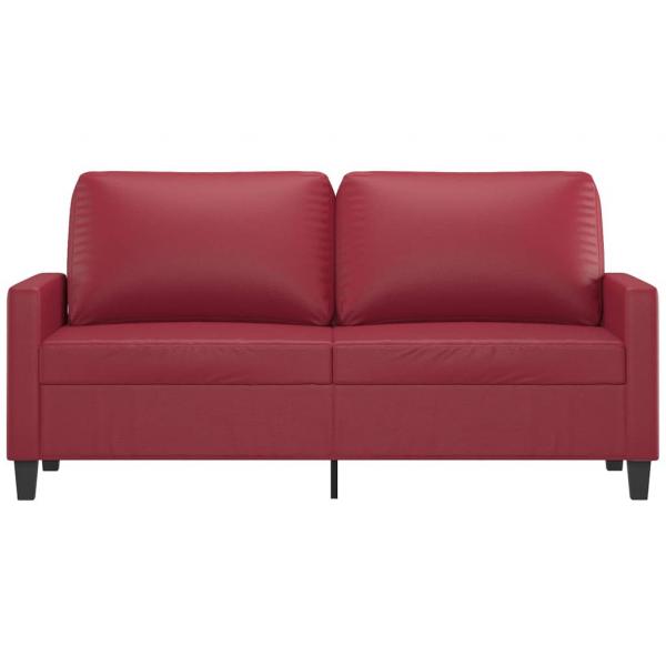 2-Sitzer-Sofa Weinrot 140 cm Kunstleder