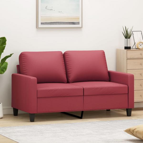 ARDEBO.de - 2-Sitzer-Sofa Weinrot 120 cm Kunstleder