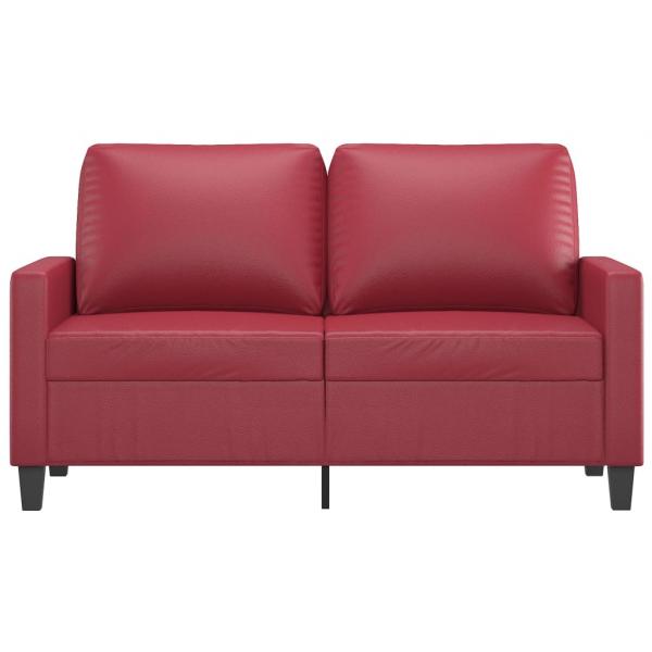 2-Sitzer-Sofa Weinrot 120 cm Kunstleder