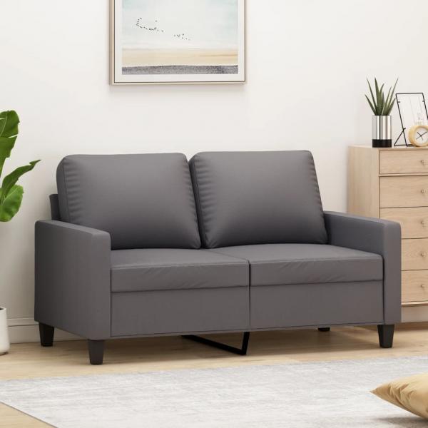 ARDEBO.de - 2-Sitzer-Sofa Grau 120 cm Kunstleder