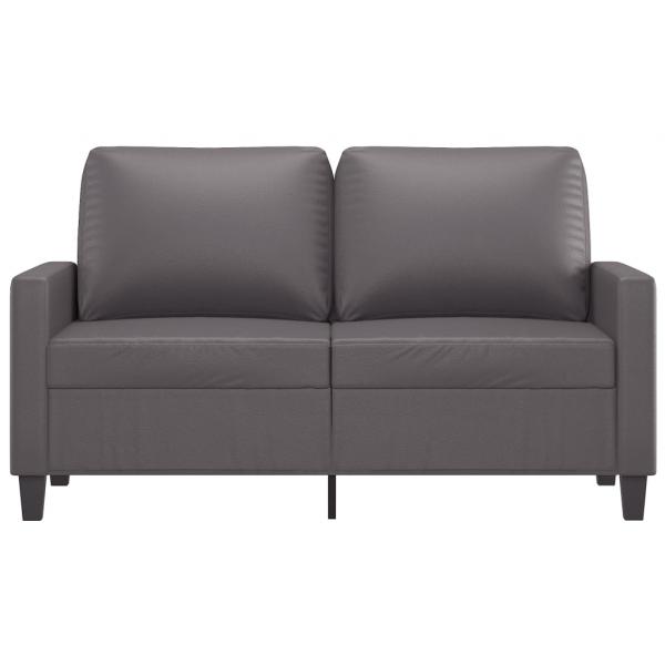 2-Sitzer-Sofa Grau 120 cm Kunstleder