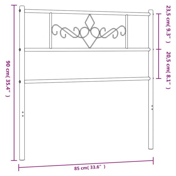 Kopfteil Metall Weiß 80 cm