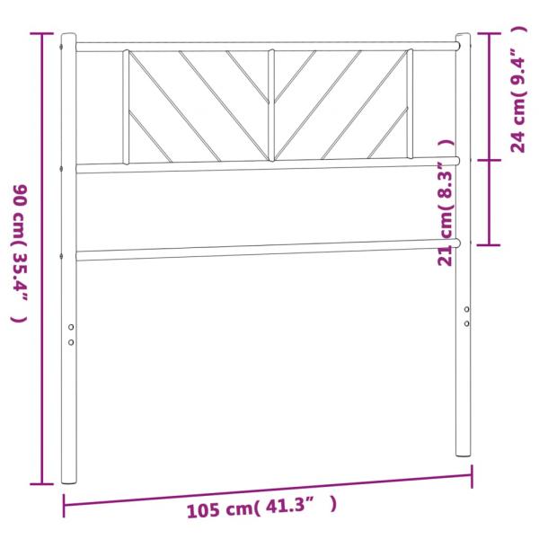 Kopfteil Metall Schwarz 100 cm