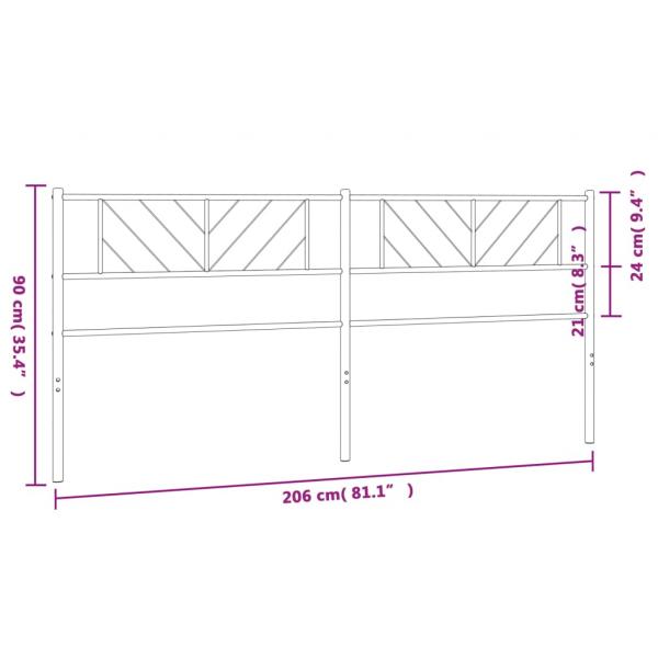 Kopfteil Metall Schwarz 200 cm