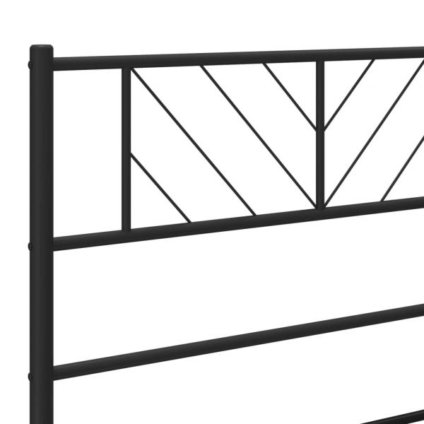 Bettgestell mit Kopf- und Fußteil Metall Schwarz 80x200 cm