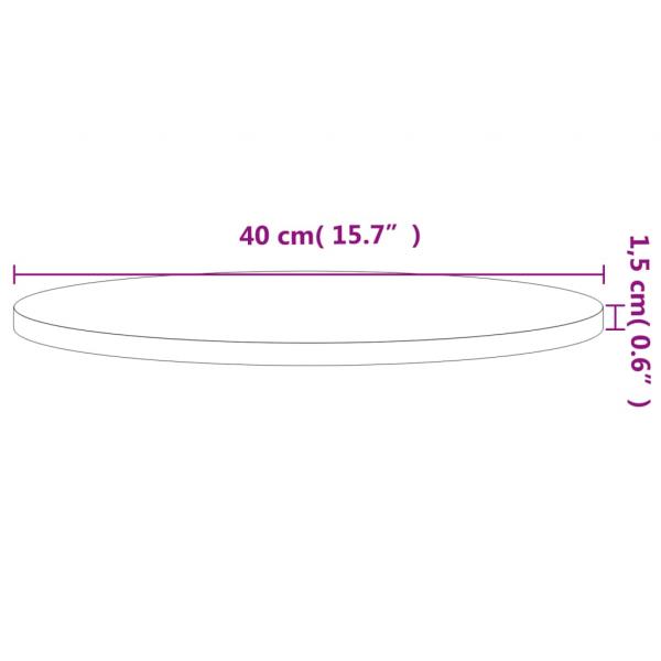 Tischplatte Ø40x1,5 cm Rund Massivholz Buche