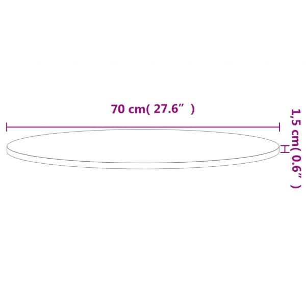 Tischplatte Ø70x1,5 cm Rund Massivholz Buche