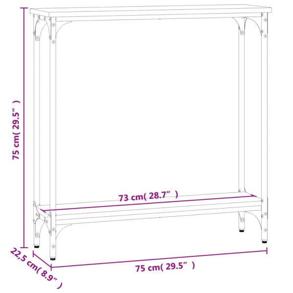 Konsolentisch Braun Eichen-Optik 75x22,5x75 cm Holzwerkstoff