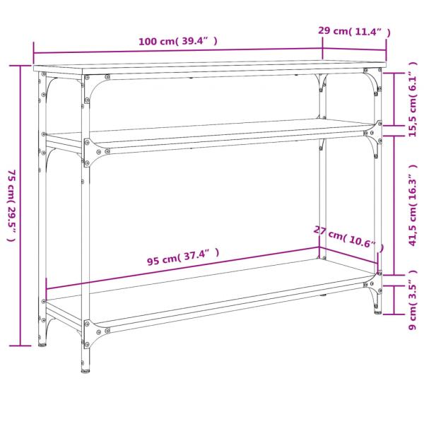 Konsolentisch Schwarz 100x29x75 cm Holzwerkstoff