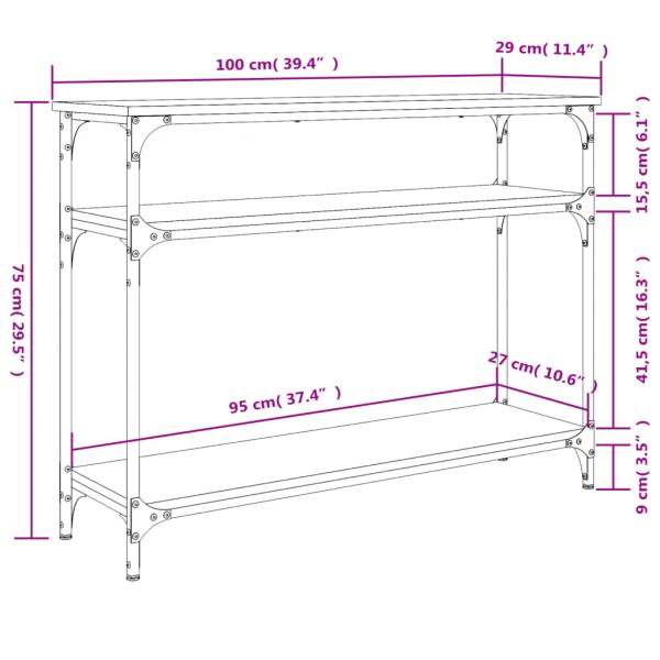 Konsolentisch Sonoma-Eiche 100x29x75 cm Holzwerkstoff