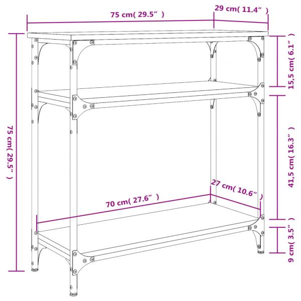 Konsolentisch Schwarz 75x29x75 cm Holzwerkstoff