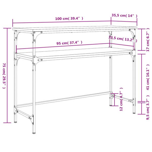 Konsolentisch Braun Eichen-Optik 100x35,5x75 cm Holzwerkstoff