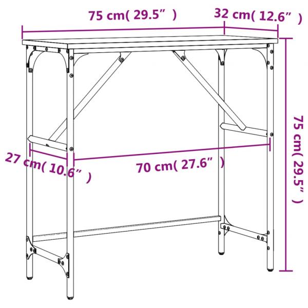 Konsolentisch Schwarz 75x32x75 cm Holzwerkstoff