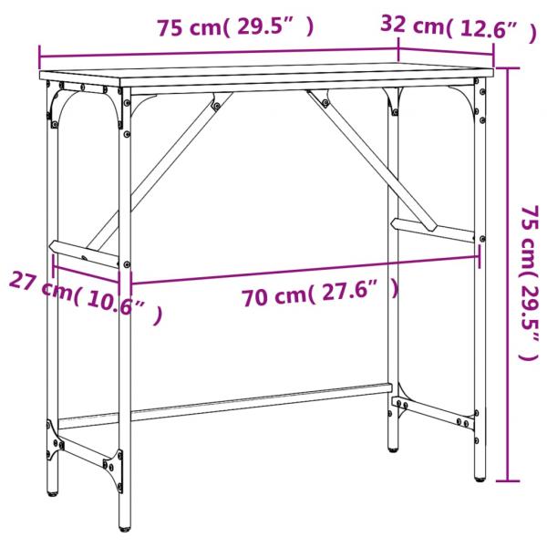 Konsolentisch Braun Eichen-Optik 75x32x75 cm Holzwerkstoff