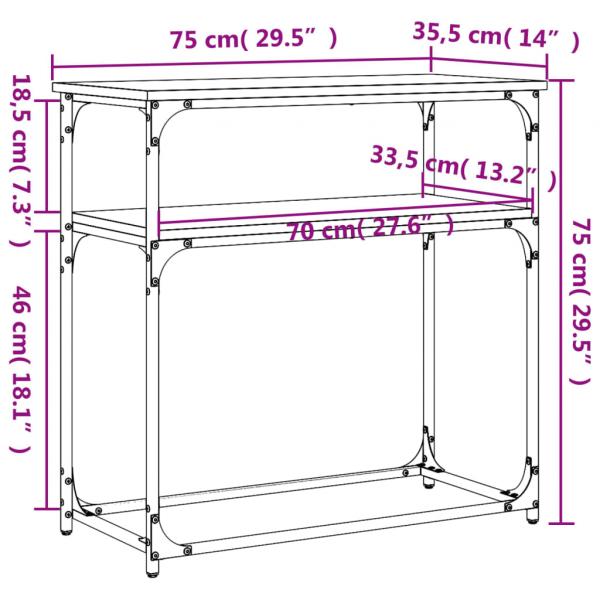 Konsolentisch Schwarz 75x35,5x75 cm Holzwerkstoff