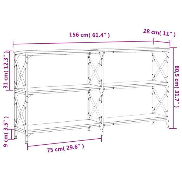 Konsolentisch Sonoma-Eiche 156x28x80,5 cm Holzwerkstoff