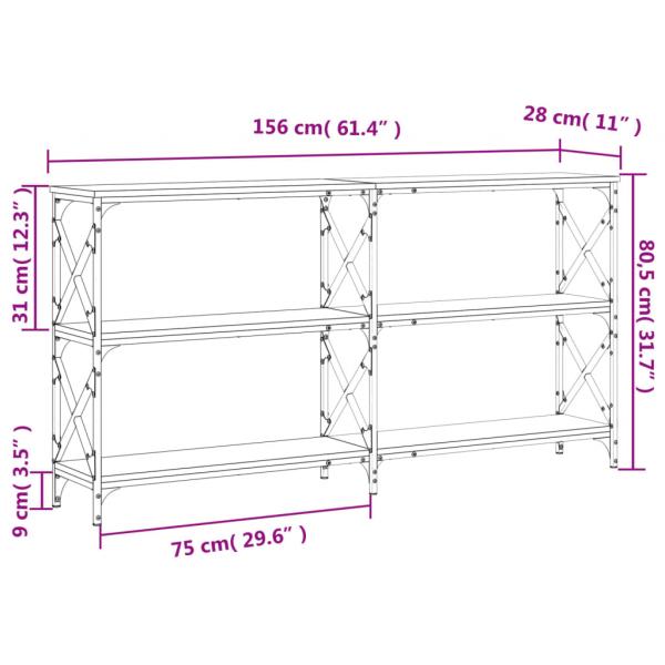 Konsolentisch Grau Sonoma 156x28x80,5 cm Holzwerkstoff