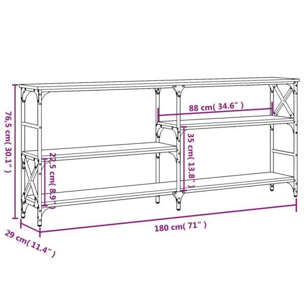 Konsolentisch Schwarz 180x29x76,5 cm Holzwerkstoff