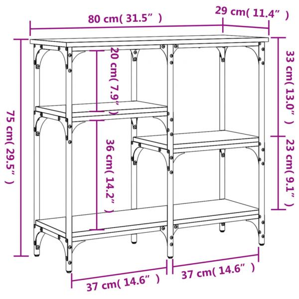 Konsolentisch Schwarz 80x29x75 cm Holzwerkstoff