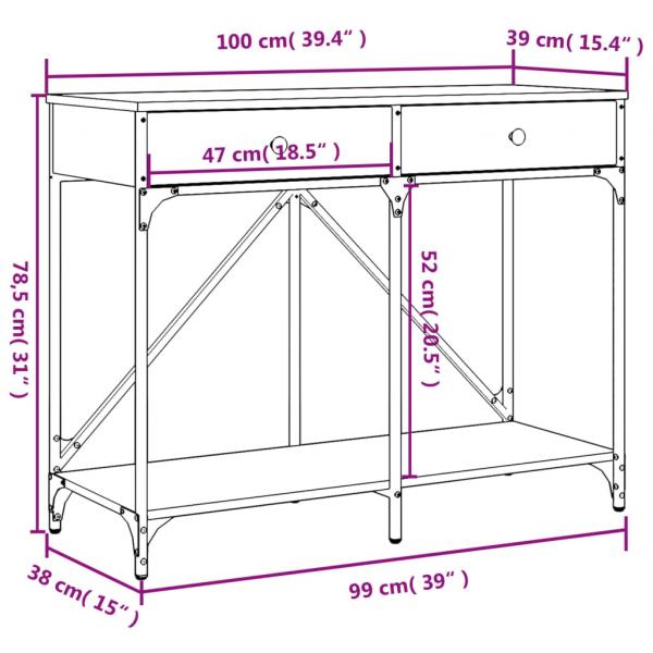 Konsolentisch Braun Eichen-Optik 100x39x78,5 cm Holzwerkstoff