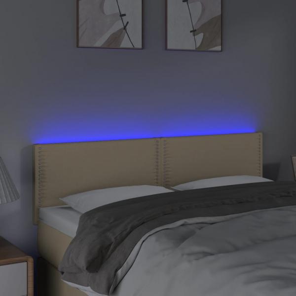 LED Kopfteil Creme 144x5x78/88 cm Stoff