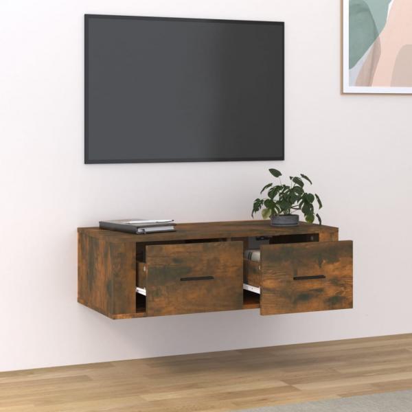 TV-Wandschrank Räuchereiche 80x36x25 cm Holzwerkstoff