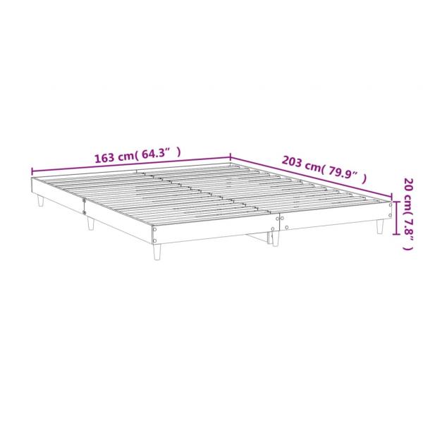 Bettgestell Braun Eichen-Optik 160x200 cm Holzwerkstoff