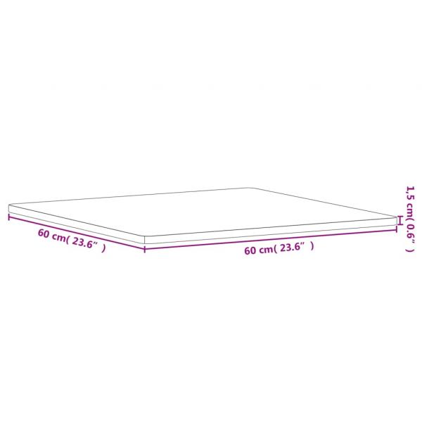 Tischplatte 60x60x1,5 cm Quadratisch Massivholz Buche