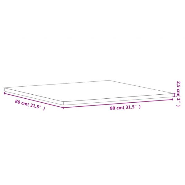 Tischplatte 80x80x2,5 cm Quadratisch Massivholz Buche