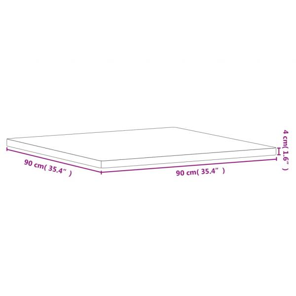 Tischplatte 90x90x4 cm Quadratisch Massivholz Buche