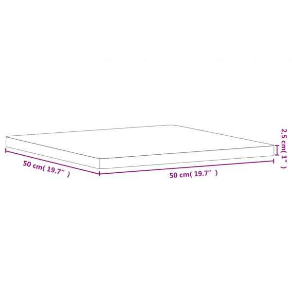 Tischplatte 50x50x2,5 cm Quadratisch Massivholz Buche