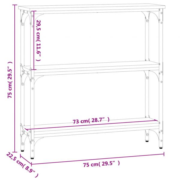 Konsolentisch Braun Eichen-Optik 75x22,5x75 cm Holzwerkstoff