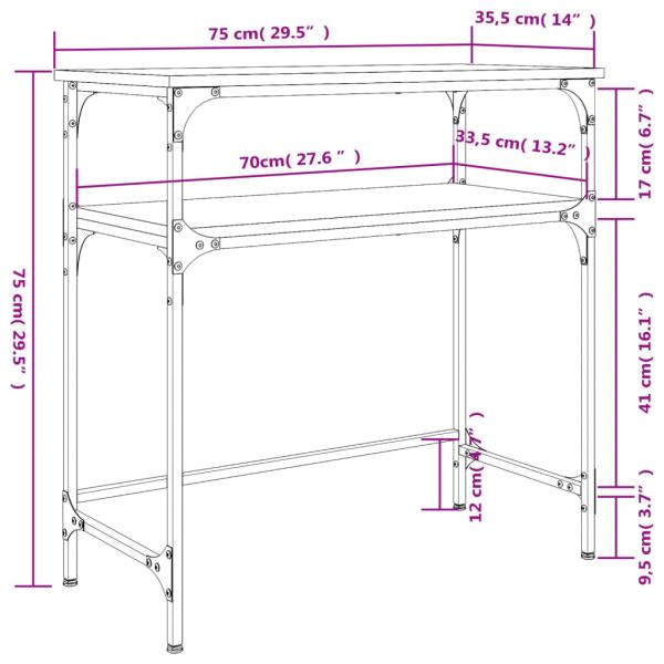 Konsolentisch Braun Eichen-Optik 75x35,5x75 cm Holzwerkstoff