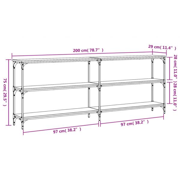 Konsolentisch Sonoma-Eiche 200x29x75 cm Holzwerkstoff