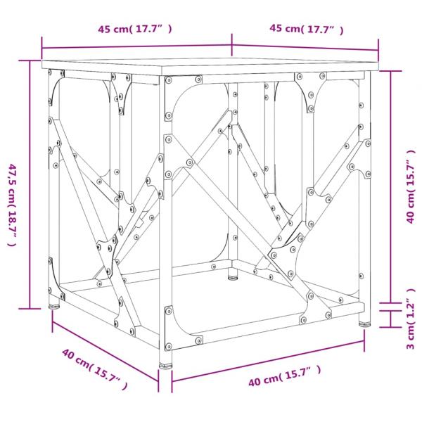 Couchtisch Schwarz 45x45x47,5 cm Holzwerkstoff