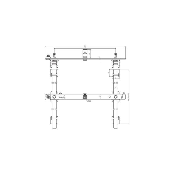 Dehn Halter für Fangeinrichtung auf Firstziegel und Gratsteinen Ausführung doppelt HA 16 2F FG120.300 V2A (123116)