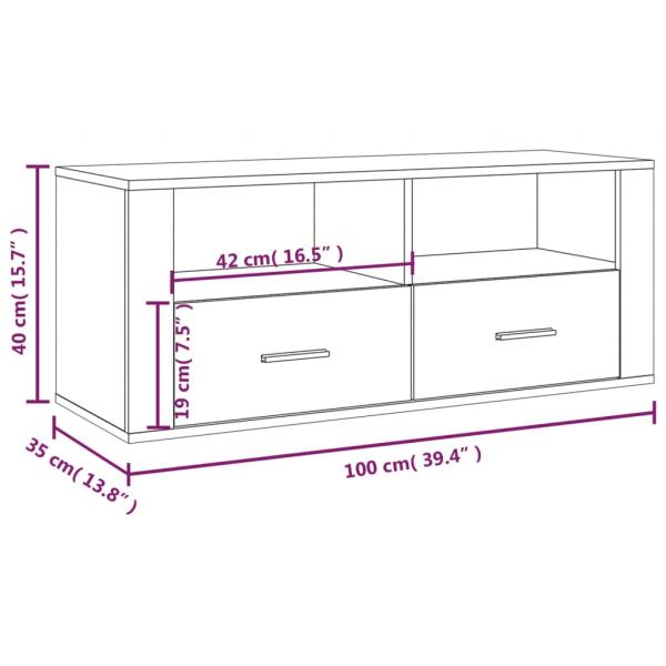 TV-Schrank Grau Sonoma 100x35x40 cm Holzwerkstoff