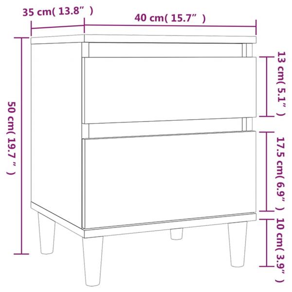 Nachttisch Betongrau 40x35x50 cm