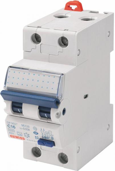 ARDEBO.de GEWISS GW95327 FI/LS-Schalter (RCBO) 16A, 2-Polig, 30mA, B-Charakteristik, Typ-A