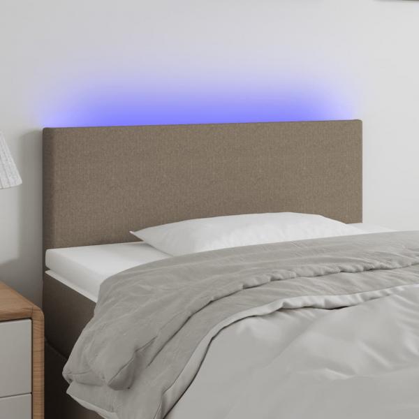 ARDEBO.de - LED Kopfteil Taupe 90x5x78/88 cm Stoff