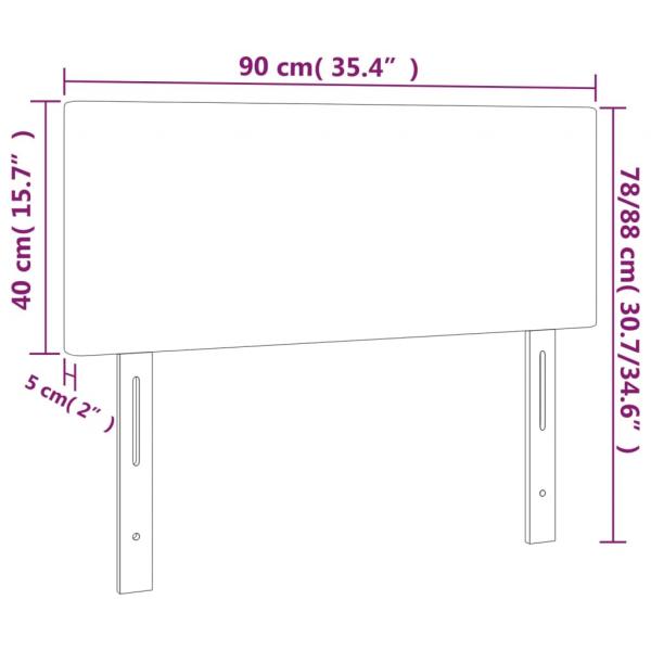 LED Kopfteil Taupe 90x5x78/88 cm Stoff