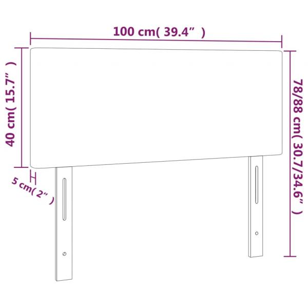 LED Kopfteil Dunkelgrau 100x5x78/88 cm Stoff