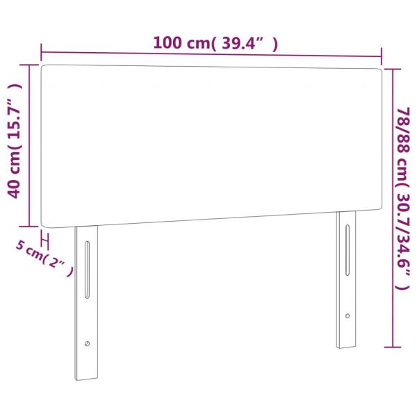 LED Kopfteil Dunkelbraun 100x5x78/88 cm Stoff