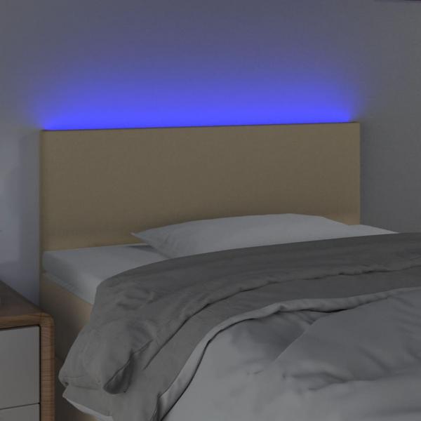 LED Kopfteil Creme 100x5x78/88 cm Stoff