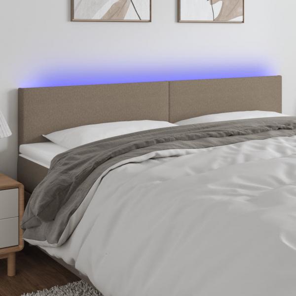 ARDEBO.de - LED Kopfteil Taupe 180x5x78/88 cm Stoff