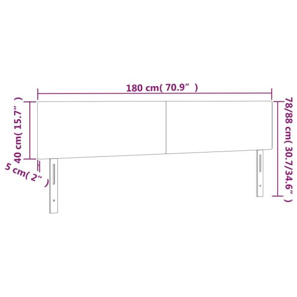 LED Kopfteil Creme 180x5x78/88 cm Stoff