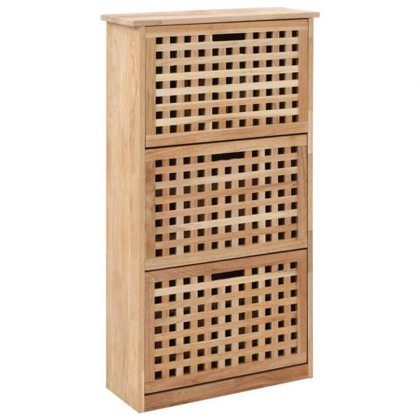 ARDEBO.de - Schuhschrank 55 x 20 x 104 cm Walnuss Massivholz