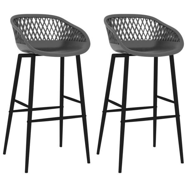 ARDEBO.de - Barhocker 2 Stk. Grau